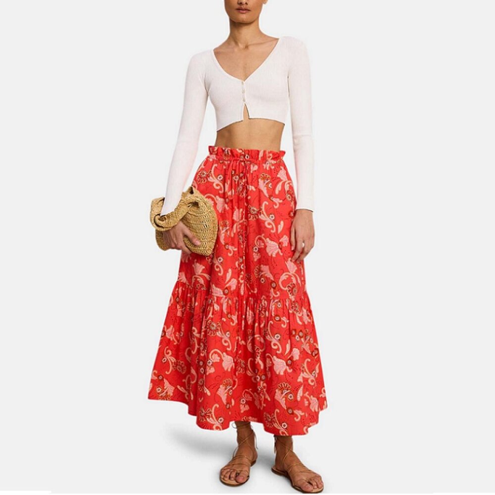 A.L.C. 2 pc set - Francis Cotton Drawstring Skirt and Arit Top in Calla Multi - Picture 3 of 16